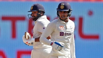 India's Rohit Sharma and Shubman Gill in action. (Reuters)