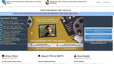 FTII JET admit card 2023 released at applyadmission.net FTII JET admit card 2023 released at applyadmission.net