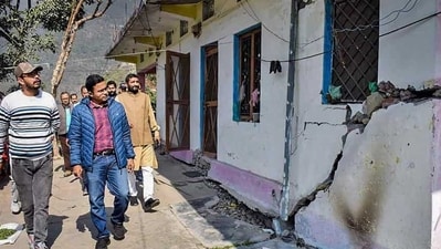 Homes in mountains will also have stricter codes, especially in the wake of subsidence in Uttarakhand’s Joshimath. (PTI) Homes in mountains will also have stricter codes, especially in the wake of subsidence in Uttarakhand’s Joshimath. (PTI)