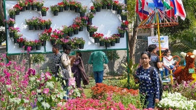 The festival also showcases paintings or photographs of flowers such as national flowers or major flower gardens of G20 members and guest countries, it said. (PTI) The festival also showcases paintings or photographs of flowers such as national flowers or major flower gardens of G20 members and guest countries, it said. (PTI)