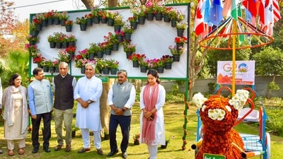 The NDMC has displayed different flower plants showcasing the diversity of the Indian Subcontinent. The four G20 countries that are participating in the festival are China, Japan, Singapore and the Netherlands. (PTI) The NDMC has displayed different flower plants showcasing the diversity of the Indian Subcontinent. The four G20 countries that are participating in the festival are China, Japan, Singapore and the Netherlands. (PTI)