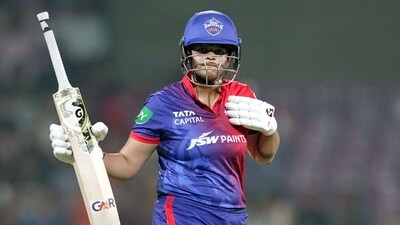 Shafali Verma celebrates her fifty during the 2023 Women's Premier League match between Gujarat Giants and Delhi Capitals at DY Patil Stadium, in Navi Mumbai (PTI) Shafali Verma celebrates her fifty during the 2023 Women's Premier League match between Gujarat Giants and Delhi Capitals at DY Patil Stadium, in Navi Mumbai (PTI)