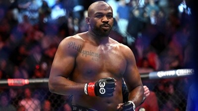 Jon Jones celebrates after defeating Ciryl Gane during their UFC 285 heavyweight title bout (AFP) Jon Jones celebrates after defeating Ciryl Gane during their UFC 285 heavyweight title bout (AFP)