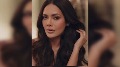 Esha Gupta's suit is from Bleis Madrid and her corset top is from House of CB. (Instagram/@egupta)