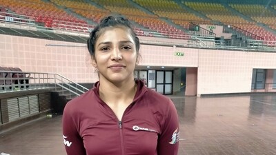India's 68kg woman wrestler, Nisha Dahiya, after qualifying for the Asian championships at the trials on Saturday. India's 68kg woman wrestler, Nisha Dahiya, after qualifying for the Asian championships at the trials on Saturday.
