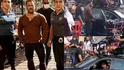 Salman Khan's leaked photos from the sets of Tiger 3. Salman Khan's leaked photos from the sets of Tiger 3.