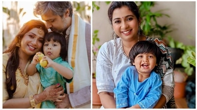 Shreya Ghoshal shares cute pictures of her son Devyaan on Instagram. Shreya Ghoshal shares cute pictures of her son Devyaan on Instagram.