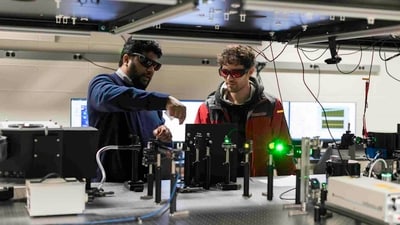 Study authors Ranga Dias (left) and Nugzari Khalvashi-Sutter in the lab. (Source: J Adam Fenster/University of Rochester) Study authors Ranga Dias (left) and Nugzari Khalvashi-Sutter in the lab. (Source: J Adam Fenster/University of Rochester)