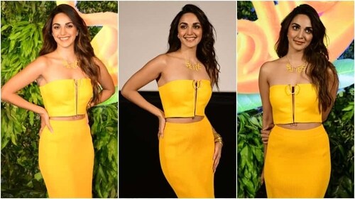 Newlywed Kiara Advani's bandeau top and bodycon skirt sets internet on fire. (HT Photo/Varinder Chawla) Newlywed Kiara Advani's bandeau top and bodycon skirt sets internet on fire. (HT Photo/Varinder Chawla)