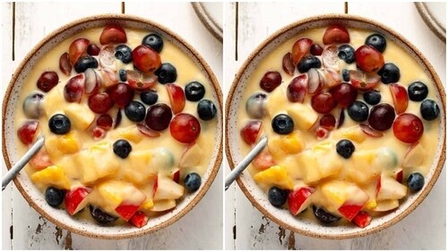 Fruit custard pudding (Pinterest) Fruit custard pudding (Pinterest)
