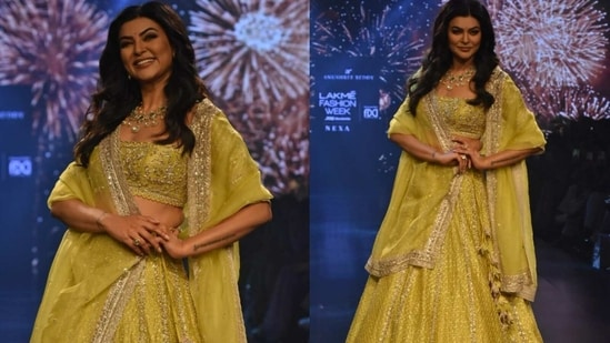 Sushmita Sen at the Lakme Fashion Week. (Viral Bhayani)