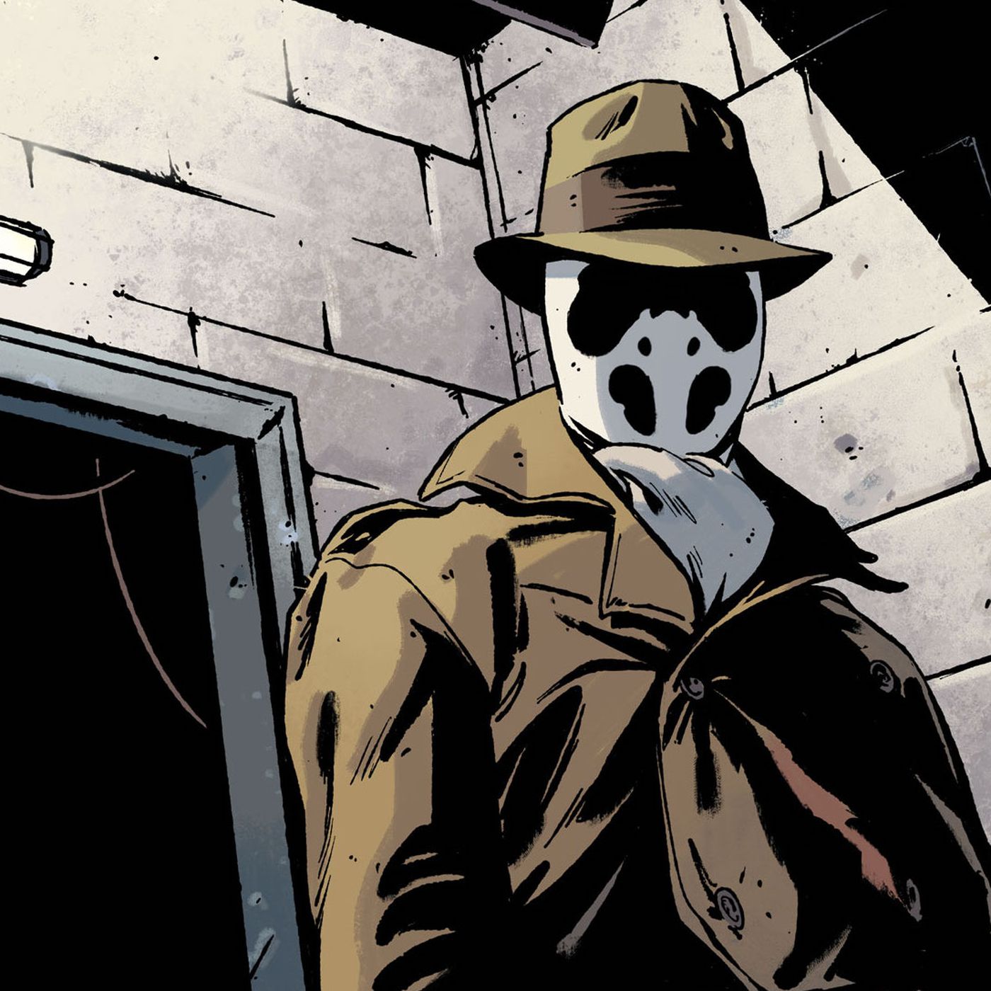 Anti-hero Rorschach wears a moving inkblot mask, in Alan Moore’s Watchmen graphic novels. Anti-hero Rorschach wears a moving inkblot mask, in Alan Moore’s Watchmen graphic novels.