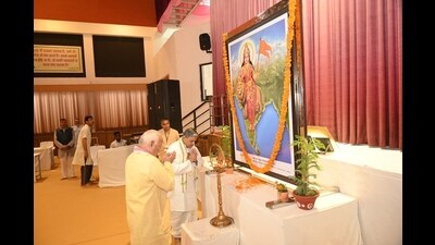 A three-day meeting of the highest decision-making body of the RSS began at Samalkha of Panipat today with a focus on Sangh’s expansion to 1 lakh places ahead of the next year’s Lok Sabha elections. (HT Photo) A three-day meeting of the highest decision-making body of the RSS began at Samalkha of Panipat today with a focus on Sangh’s expansion to 1 lakh places ahead of the next year’s Lok Sabha elections. (HT Photo)