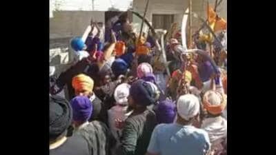 Amritpal and his followers attacked the Ajnala police station in Amritsar on February 24, demanding the release of an associate who had been arrested in connection with a case involving him and 25 others. (HT file photo)