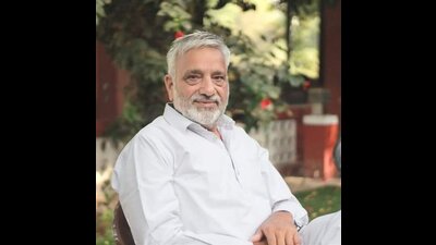 Four-time MLA Nirmal Singh, now in Aam Aadmi Party (AAP), on Sunday announced that he will re-contest from the Ambala City assembly constituency. (HT Photo)