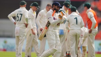 Ravindra Jadeja, who resumed batting with Virat Kohli on Day 4, lost his wicket to Todd Murphy in the first session, bagging 28 runs. (PTI)