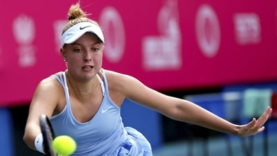Bengaluru: Czech Republic Brenda Fruhvirtova plays a shot against India's Ankita Raina during the final match of ITF Women's Open at KSLTA stadium, in Bengaluru, Sunday, (PTI) Bengaluru: Czech Republic Brenda Fruhvirtova plays a shot against India's Ankita Raina during the final match of ITF Women's Open at KSLTA stadium, in Bengaluru, Sunday, (PTI)