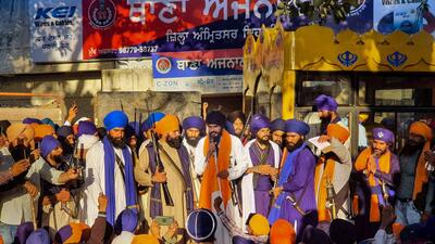 The issue came to light after Amritpal Singh, a pro-Khalistan leader, along with hundreds of supporters, laid siege to Ajnala police station in Amritsar on February 23to seek release of one of his aides, Lovepreet Singh alias Tufan, who was held in a kidnapping and assault case being probed by a special investigation team. (PTI)