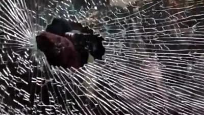 Stone pelted at Vande Bharat train in Farakka. (ANI) Stone pelted at Vande Bharat train in Farakka. (ANI)