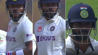 Kohli was not pleased with Bharat as the in-form batter gave his teammate a stare-down in the 109th over (Twitter-Screengrab Hotstar) Kohli was not pleased with Bharat as the in-form batter gave his teammate a stare-down in the 109th over (Twitter-Screengrab Hotstar)