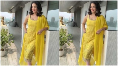 In statement silver earrings, Sunny further accessorised her look for the day. Styled by fashion stylist Hitendra Kapopara, Sunny wore her tresses open in wavy curls with a side part. (Instagram/@sunnyleone) In statement silver earrings, Sunny further accessorised her look for the day. Styled by fashion stylist Hitendra Kapopara, Sunny wore her tresses open in wavy curls with a side part. (Instagram/@sunnyleone)