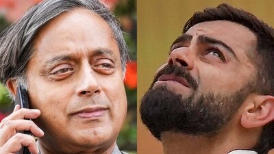 Congress Lok Sabha MP Shashi Tharoor and Indian batsman Virat Kohli. Congress Lok Sabha MP Shashi Tharoor and Indian batsman Virat Kohli.