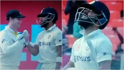 Steve Smith congratulates Virat Kohli after his 186-run knock (Hotstar) Steve Smith congratulates Virat Kohli after his 186-run knock (Hotstar)