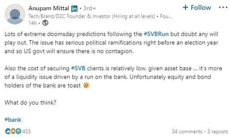 Anupam Mittal's LinkedIn post Anupam Mittal's LinkedIn post