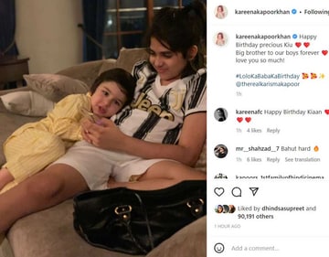 Kareena Kapoor wished nephew Kiaan Raj Kapoor on his birthday with a throwback photo featuring son Taimur Ali Khan. Kareena Kapoor wished nephew Kiaan Raj Kapoor on his birthday with a throwback photo featuring son Taimur Ali Khan.