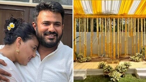 Swara Bhasker shared two pictures ahead of the haldi ceremony. Swara Bhasker shared two pictures ahead of the haldi ceremony.