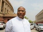 Congress MP Mallikarjun Kharge at Parliament House complex during the Budget Session, in New Delhi, Monday.