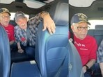 Kenny (left) and Jerry (right) enjoying their ride in a driverless car. Kenny (left) and Jerry (right) enjoying their ride in a driverless car.