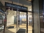A branch of Signature Bank is photographed, late Sunday.