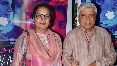 Mumbai, Feb 01 (ANI): Lyricist Javed Akhtar and actress Shabana Azmi pose for a photo during the screening of ‘Almost Pyaar With DJ Mohabbat’ film, in Mumbai on Tuesday. (ANI Photo) (Sunil Khandare) Mumbai, Feb 01 (ANI): Lyricist Javed Akhtar and actress Shabana Azmi pose for a photo during the screening of ‘Almost Pyaar With DJ Mohabbat’ film, in Mumbai on Tuesday. (ANI Photo) (Sunil Khandare)