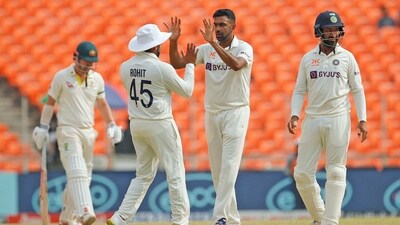Only two wickets were taken on Day 5, with R Ashwin removing Matthew Kuhnemann for six in the first session. (BCCI Twitter)