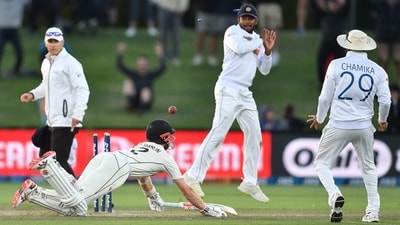 Kane Williamson makes a successful run to win the first Test match against Sri Lanka at Hagley Oval (AFP) Kane Williamson makes a successful run to win the first Test match against Sri Lanka at Hagley Oval (AFP)