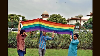In a historic verdict in 2018, the SC decriminalised homosexuality by scrapping a colonial-era law. But despite the ruling, members of India’s lesbian, gay, bisexual and transgender community complain about a lack of societal acceptance and discrimination. (Sushil Kumar/HT PHOTO) In a historic verdict in 2018, the SC decriminalised homosexuality by scrapping a colonial-era law. But despite the ruling, members of India’s lesbian, gay, bisexual and transgender community complain about a lack of societal acceptance and discrimination. (Sushil Kumar/HT PHOTO)