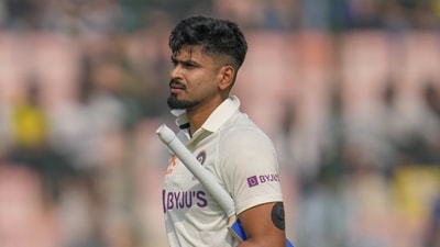 India's Shreyas Iyer leaves the field after his dismissal (AP) India's Shreyas Iyer leaves the field after his dismissal (AP)