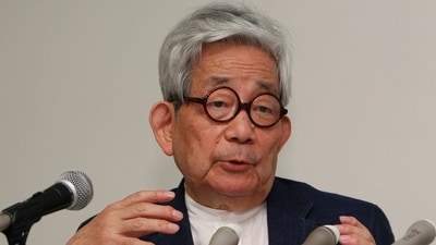 Nobel laureate Kenzaburo Oe speaks during a press conference about an anti-nuclear petition drive in Tokyo. (AP Photo/Shizuo Kambayashi, File) (AP) Nobel laureate Kenzaburo Oe speaks during a press conference about an anti-nuclear petition drive in Tokyo. (AP Photo/Shizuo Kambayashi, File) (AP)