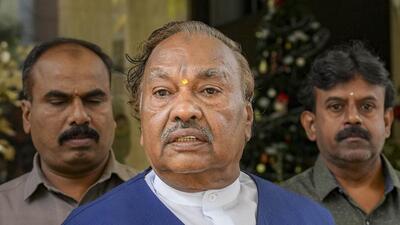 KS Eshwarappa on Monday justified his controversial remarks against use of loudspeakers by the Muslim community for azaan (PTI) KS Eshwarappa on Monday justified his controversial remarks against use of loudspeakers by the Muslim community for azaan (PTI)