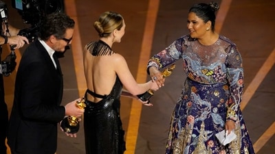 Kartiki Gonsalves receive the award for best documentary short film for The Elephant Whisperer at the Oscars. (AP Photo) Kartiki Gonsalves receive the award for best documentary short film for The Elephant Whisperer at the Oscars. (AP Photo)