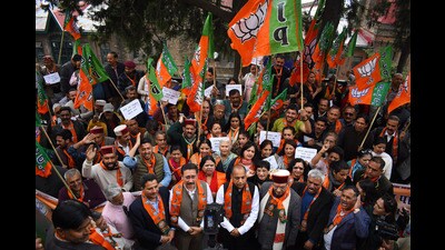 Leader of Opposition Jai Ram Thakur led the Aakrosh Rally in Shimla with former assembly speaker Vipin Singh Parmar, BJP’s state general secretary Rakesh Jamwal, district president Vijay Parmar, former minister Suresh Bhardwaj and other leaders in attendance. (Deepak Sansta /HT) Leader of Opposition Jai Ram Thakur led the Aakrosh Rally in Shimla with former assembly speaker Vipin Singh Parmar, BJP’s state general secretary Rakesh Jamwal, district president Vijay Parmar, former minister Suresh Bhardwaj and other leaders in attendance. (Deepak Sansta /HT)