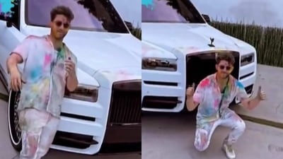 Nick Jonas celebrated the Holi festival at his Los Angeles home with his wife Priyanka Chopra. In an unseen video, he tried applying colour on his white car. Nick Jonas celebrated the Holi festival at his Los Angeles home with his wife Priyanka Chopra. In an unseen video, he tried applying colour on his white car.