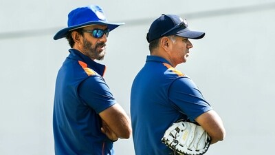 Indian team head coach Rahul Dravid with batting coach Vikram Rathour (PTI) Indian team head coach Rahul Dravid with batting coach Vikram Rathour (PTI)