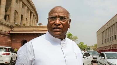 Congress MP Mallikarjun Kharge at Parliament House complex during the Budget Session, in New Delhi, Monday. (PTI) Congress MP Mallikarjun Kharge at Parliament House complex during the Budget Session, in New Delhi, Monday. (PTI)