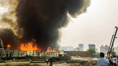 Smoke billows from the site where fire broke out.&nbsp; (PTI)