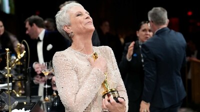 Jamie Lee Curtis, winner of the award for best performance by an actress in a supporting role for Everything Everywhere All at Once, attends the Governors' Ball after the Oscars on Sunday. (AP) Jamie Lee Curtis, winner of the award for best performance by an actress in a supporting role for Everything Everywhere All at Once, attends the Governors' Ball after the Oscars on Sunday. (AP)