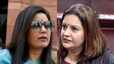 Trinamool Congress MP Mahua Moitra and Shiv Sena (UT) MP Priyanka Chaturvedi Trinamool Congress MP Mahua Moitra and Shiv Sena (UT) MP Priyanka Chaturvedi