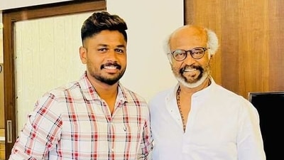 Sanju Samson shared a picture with Rajinikanth. Sanju Samson shared a picture with Rajinikanth.