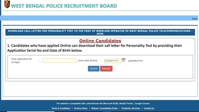 WB Wireless Operator Personality Test call letter out at wbpolice.gov.in